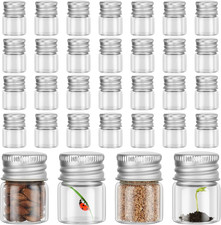 100 Pcs 5 Ml Mini Glass Bottles with Aluminum Cap Tiny Jars Mini Glass Jars Smal