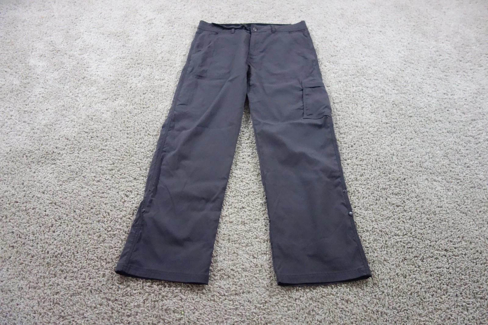 Prana Pants Mens Large Gray Zion Cargo Pocket Belted Roll Up Outdoors Hiking 4J