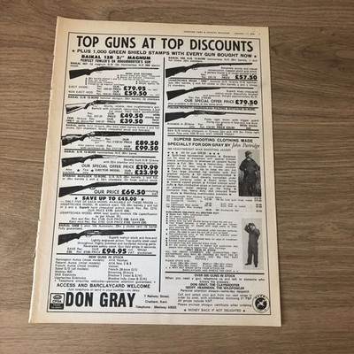 GUNS27 MAGAZINE ADVERT 12X9 DON GRAY: JOHN PARTRIDGE CLOTHING