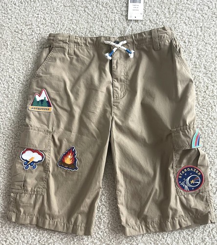 NWT Mini Boden Tan Cargo Badge Shorts 14y - Picture 1 of 6