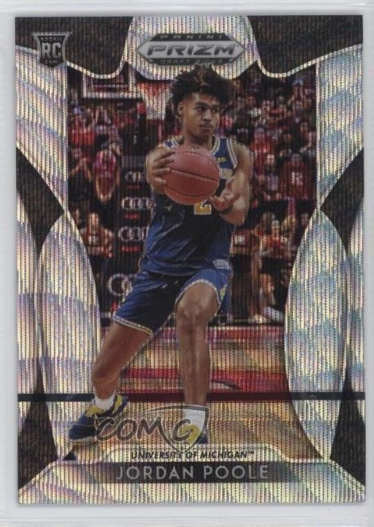 2019-20 Panini Prizm Draft Picks Blue Wave 89/299 Jordan Poole #92 Rookie RC 0c6