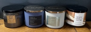 Bath & Body Works / White Barn 3 Wick Candle Jars Lot of 4 With Lids  (empty)