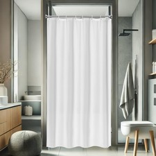 White Stall Fabric Shower Curtain Liner 48x72 Inch Waterproof Hotel 1 PCS