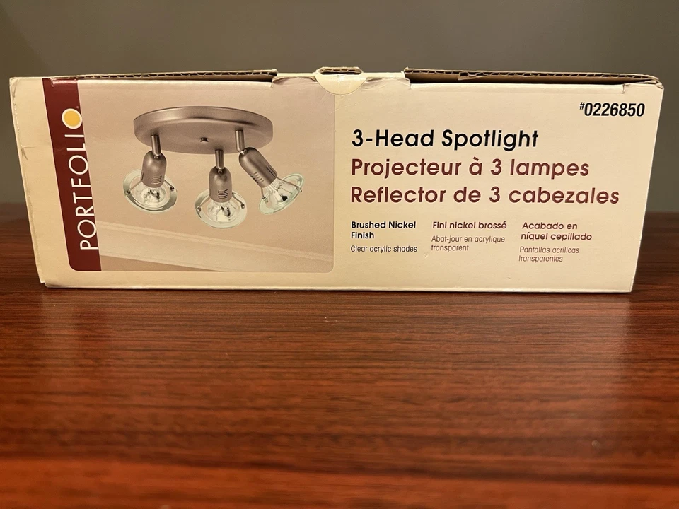 Portafolio 3 cabezales foco níquel cepillado luz de techo 0226850 Foto 4 de 4