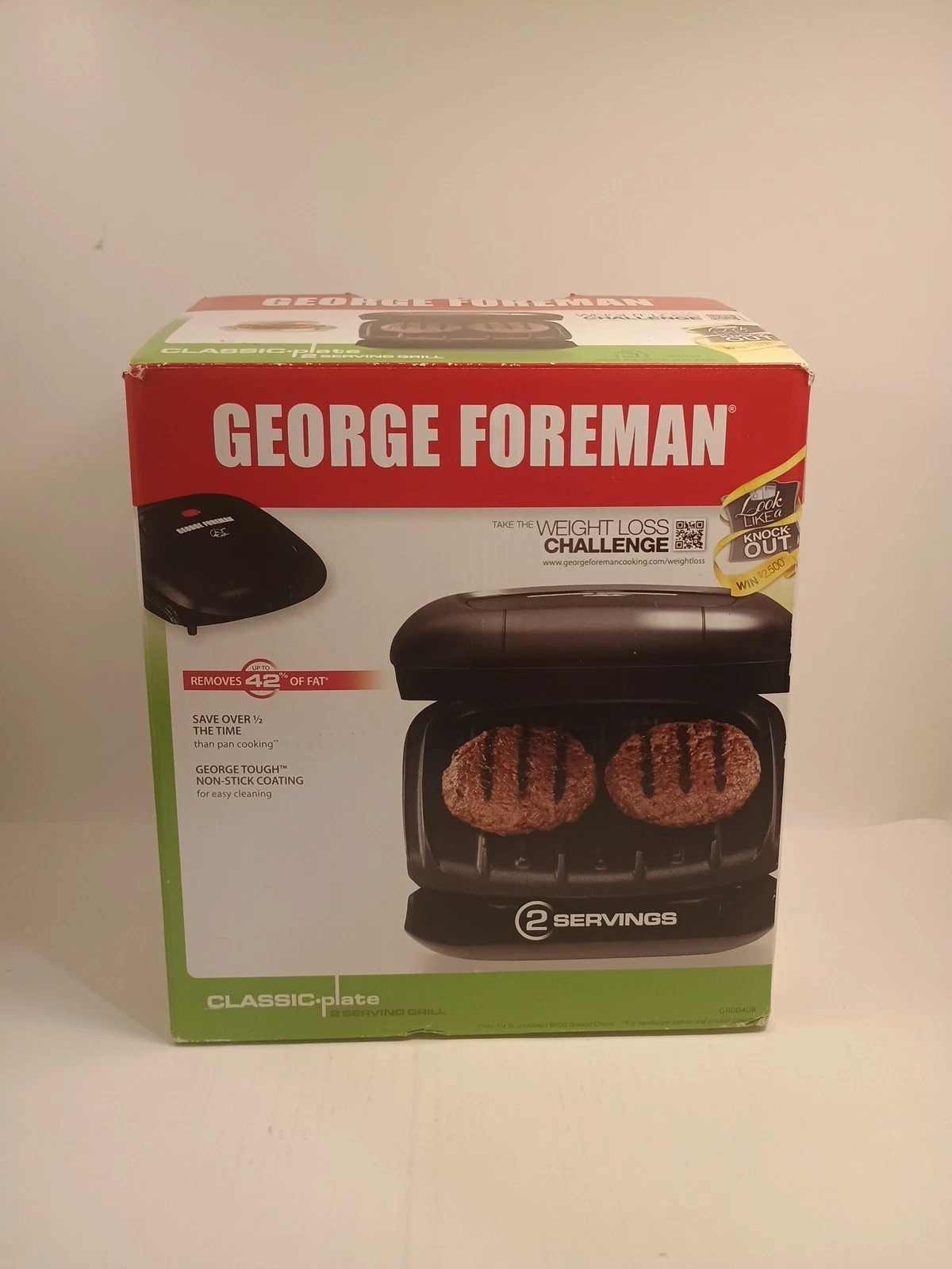 George Foreman GRSO4OB Grill & Panini Press Black Space Saving Nonstick