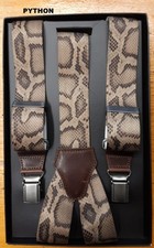 Beige/Brown Python Design Brace 36mm with Leather - 100 Made in Italy