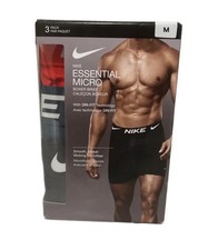 Nike 3 Pack Dri-FIT Essential Micro Boxer Brief Red Teal Black Men  s Size MEDIUM
