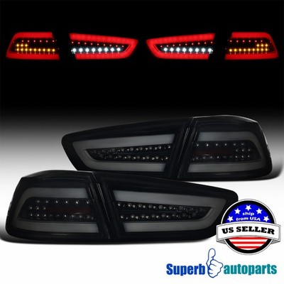 Fit 2008-2017 Mitsubishi Lancer Evolution Glossy Black Full LED Lamp Tail Lights