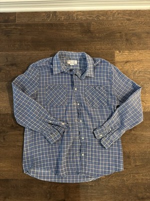 Haband Camel Joe Long Sleeve Pearl Snap Blue Shirt Men s M