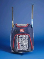 NEW RAWLINGS Chaos Youth Baseball / Softball Eq. Backpack. RED / WHITE / BLUE.