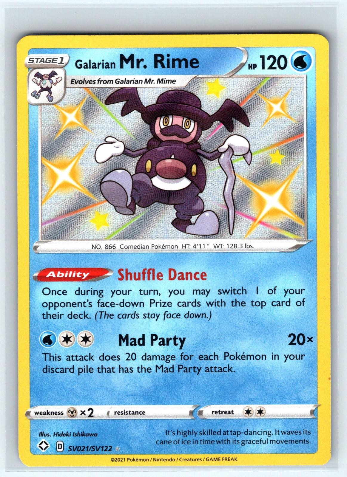 Galarian Mr. Rime SV021/SV122 Shiny Rare Shining Fates Shiny Vault Pokemon LP
