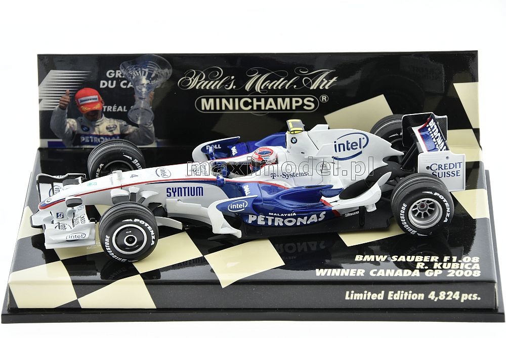 ミニチャンプス　BMW SAUBER クビサ　2008 1/43 MINICHAMPS 1/43 - BMW Sauber F1 08 R. Kubica Winner Canada