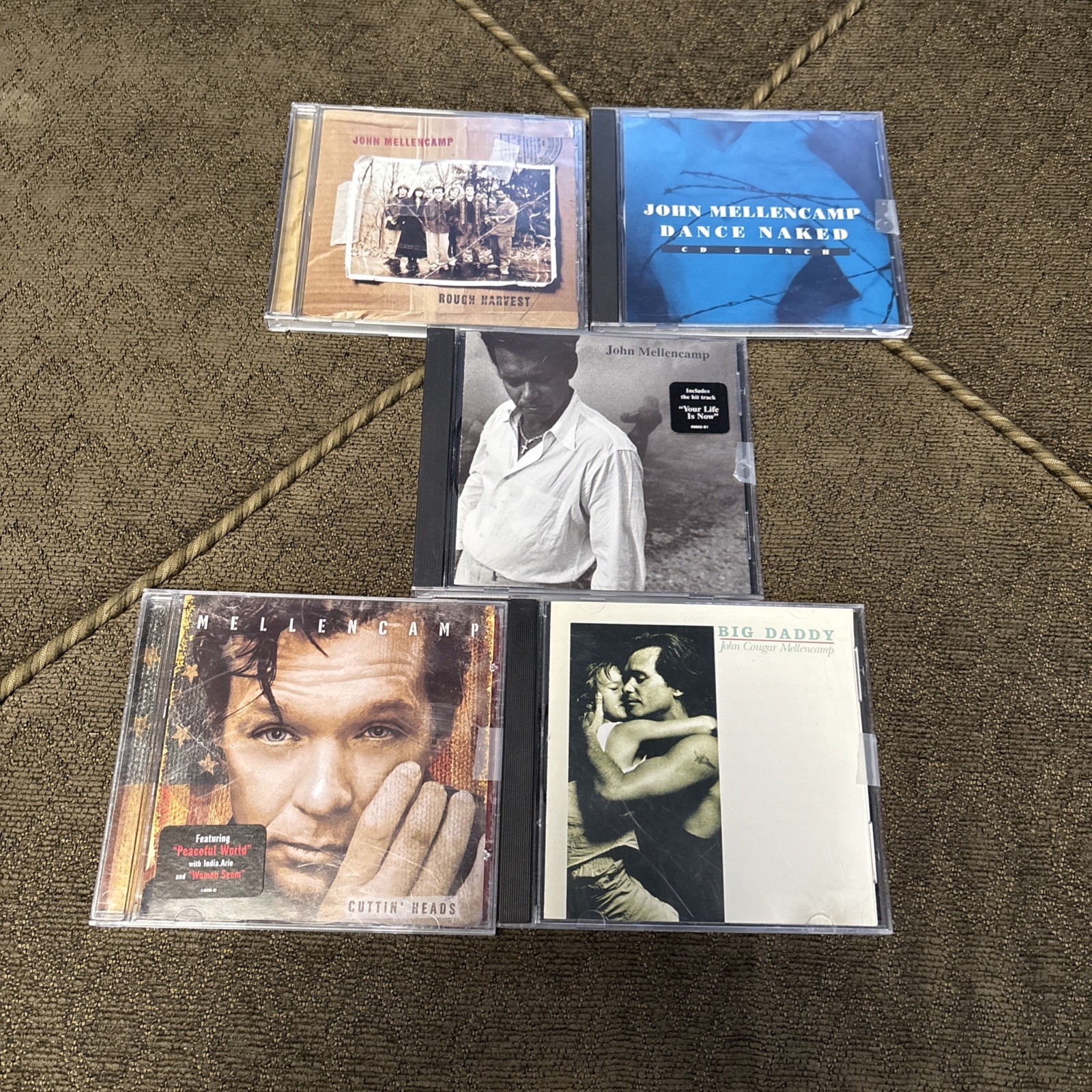 John Cougar Mellencamp Cd Lot Of 5 - 5inch- Big Daddy, Cuttin Heads