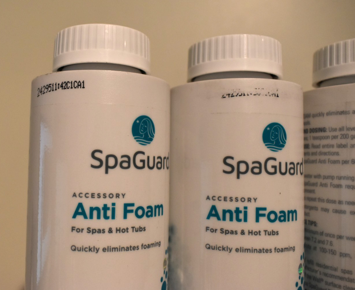 THREE Bottles x 16 oz. SpaGuard Spa Anti-Foam for Spas & Hot Tubs