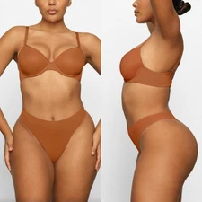 Skims Weightless Thong in Bronze Size 4X NWT