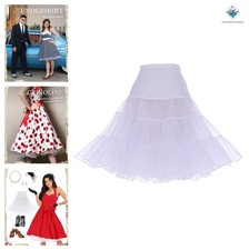 50s Petticoat Tulle Crinoline Underskirt 25" Knee-Length Stretchy Waist