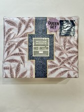 William Morris QUEEN Sheet Set ORIGINAL WILLOW PLASTER 100 Cotton Pakistan NWT