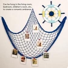 Decorative Fishing Net Cotton Wall Hanging Fishing Net Decor with Shells