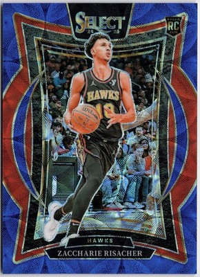 2024-25 Panini Select #86 Zaccharie Risacher Blue Scope Prizm #/249 RC Rookie
