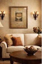 Paul Hargittai “Centerpiece II” Framed wall art print Tuscan floral Urn 18x22
