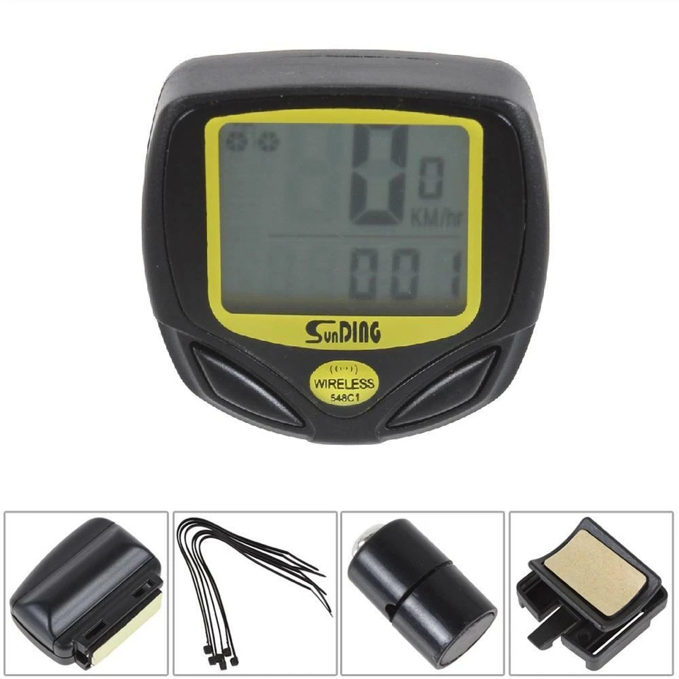 TACHIMETRO BICI WIRELESS CICLOCOMPUTER BICICLETTA SENZA FILI CONTACHILOMETRI MTB - Immagine 3 di 4