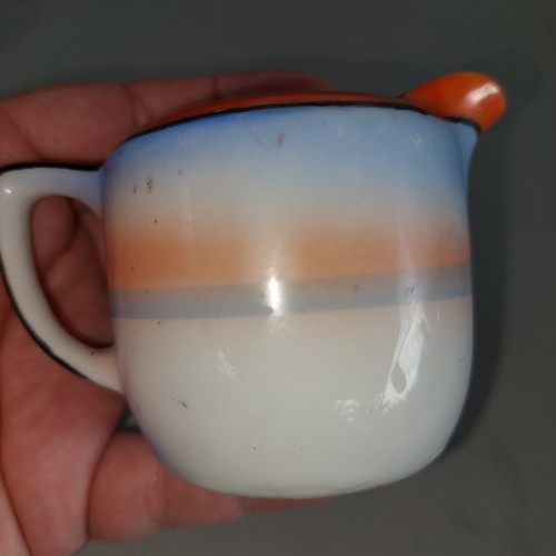 VTG Noritake Lusterware Creamer Swan On Lake Tree Orange Black Blue Made In... - Picture 4 of 6
