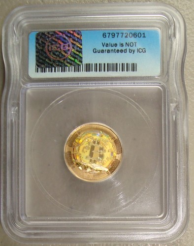 2022 Lealana Redeemed 0.01 Bitcoin 1/10 oz Gold Plated Silver ICG MS69PL Crypto - Picture 2 of 6