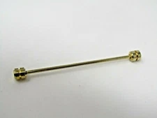 Vintage Collar Bar for Tie Knot Groove Center Barbell Gold Tone Men's Jewelry