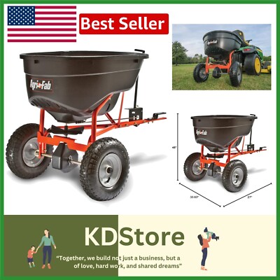 Tow-Behind 130 lb Broadcast Spreader | Easy Flow Control from Riding Mower Seat
