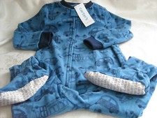 carter's nwt boys fleece footed zip pajamas 1 pc blue vehicles U pick 2t 3t 4t