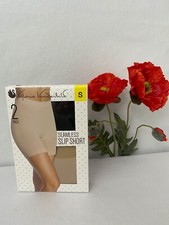 Gloria Vanderbilt 2-Pack Women's Seamless Slip Short, Black Nude,Choose size,NWT