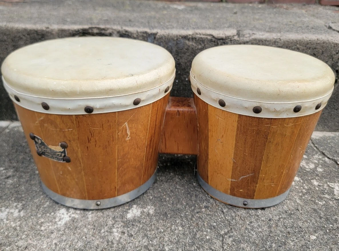VINTAGE WOODEN ZIM GAR BONGO DRUMS 1950 s with Label eBay