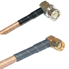 RG400 BNC MALE ANGLE to RP-SMA MALE ANGLE RF Cable FAST-SHIP LOT