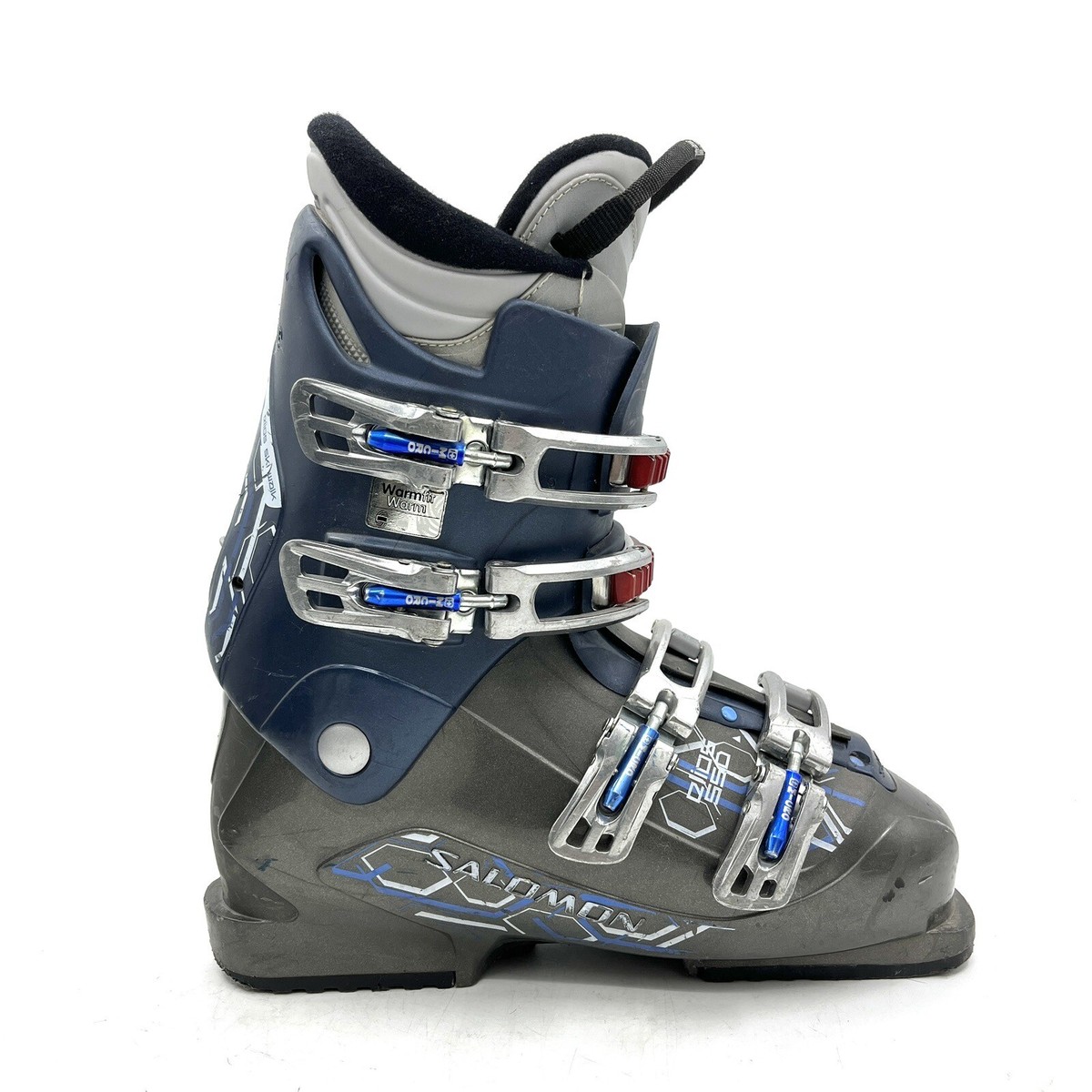 Salomon Elios 550 Blue Gray Downhill Alpine Ski Boots Men's Size