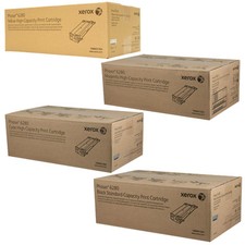 Xerox Phaser 6280 R01391,R01392,R01393,R01394 Low High Yield Toner Crtg Set
