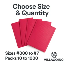 Any Size Pink Padded Poly Bubble Mailers – Self Seal Envelopes – 10–1000 Pcs