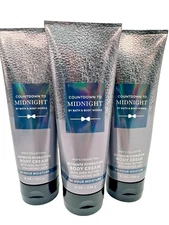 Bath & Body Works LOT of 3 Countdown To Midnight Men's Body Cream Lotion 8 oz
