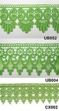 3" Lime Green Embroidered Venice Lace Trim Floral Trim Sewing Notions By Yard