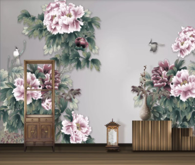 3D Retro Peony ZHUA1534 Wallpaper Wall Murals Removable Self-adhesive Ann 24