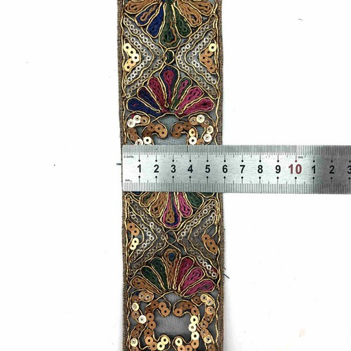 1Yard Embroidered Lace Trim Flower Sew on Ribbon Clothing Sewing Edge Fringe DIY - Picture 5 of 25