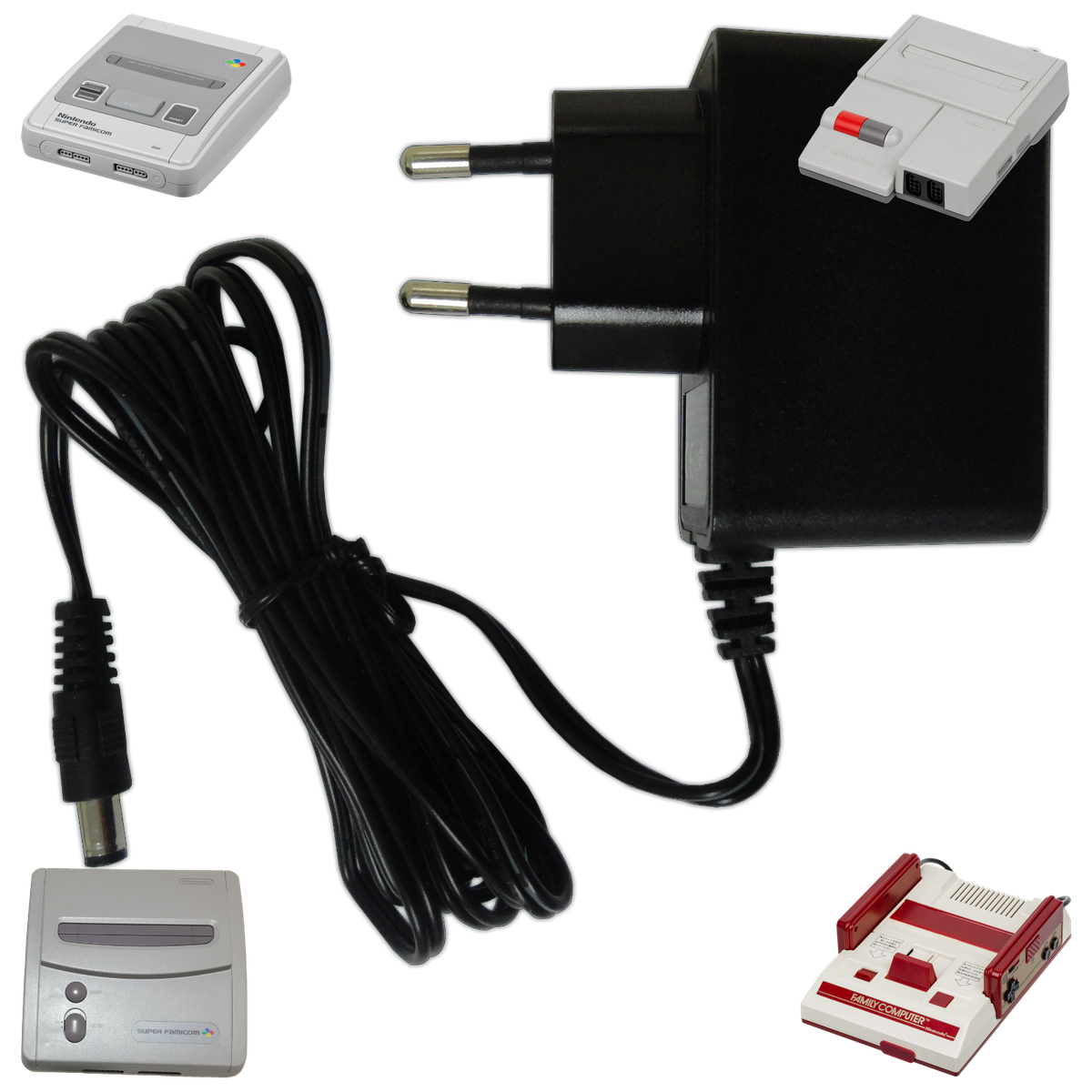Super Famicom jap. SNES (NTSC) & Famicom /AV Strom Adapter Kabel