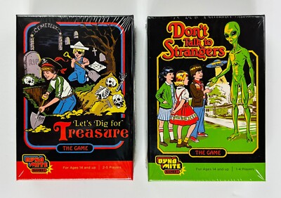 DIG FOR TREASURE & DON''T TALK TO STRANGERS Steven Rhodes Board Game Bundle NEW