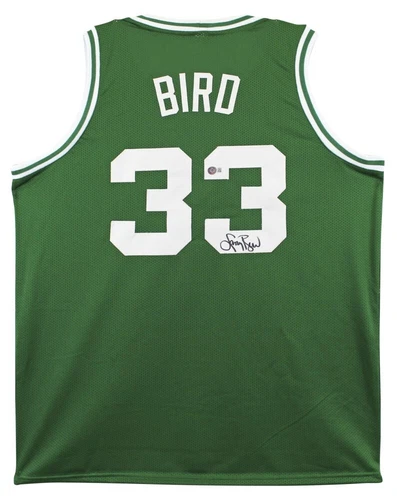 LARRY BIRD AUTOGRAPH SIGNED BOSTON CELTICS BASKETBALL CUSTOM JERSEY W/BECKETT QR
