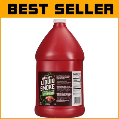 Wright's 1 Gallon Liquid Smoke - Natural Applewood Flavor for Delicious Grilling