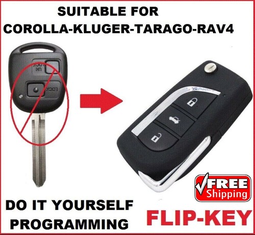 1 Remote Car Flip key Suitable for Toyota Kluger Prado RAV4 Avensis