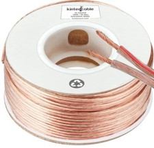 100ft 16-Gauge Speaker Wire Clear PVC Audio Cable for Home Theater Auto Amps