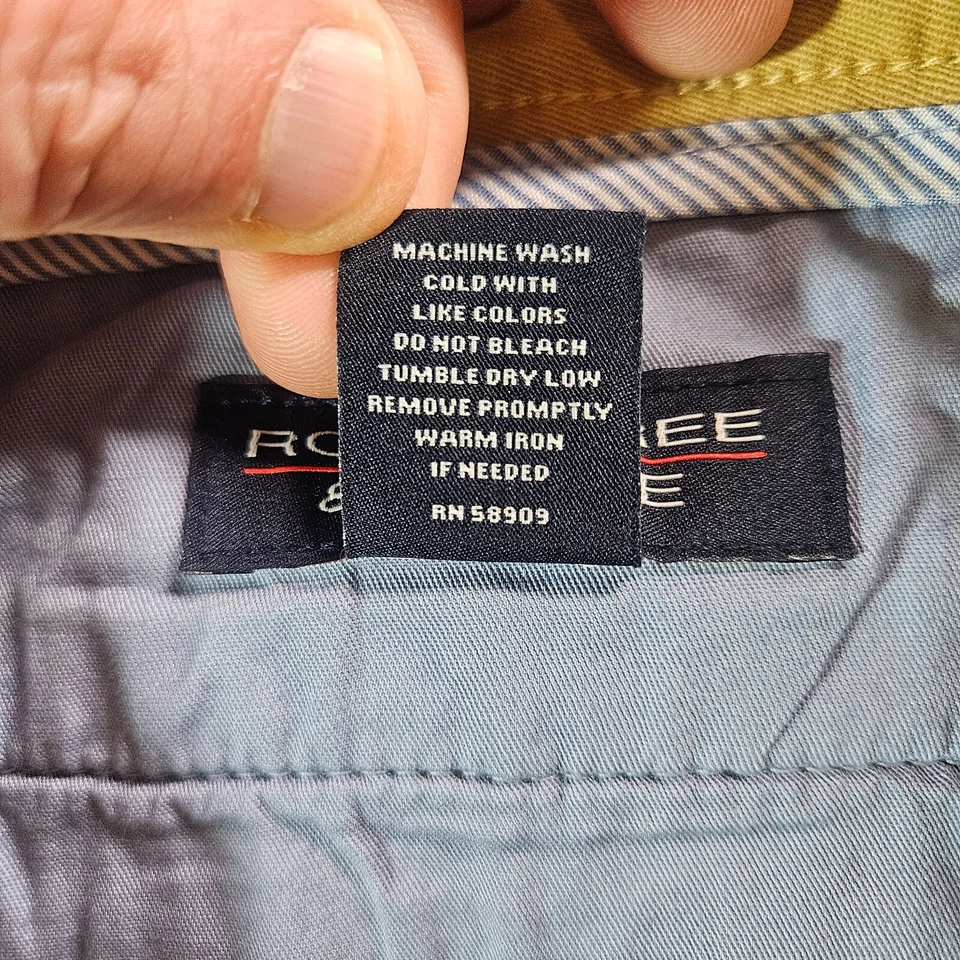 Nuevo con etiquetas Pantalones Cortos Informales Roundtree & Yorke Hombres 42 x 11" Clásicos Elastizados Amarillo Marrón Foto 4 de 4