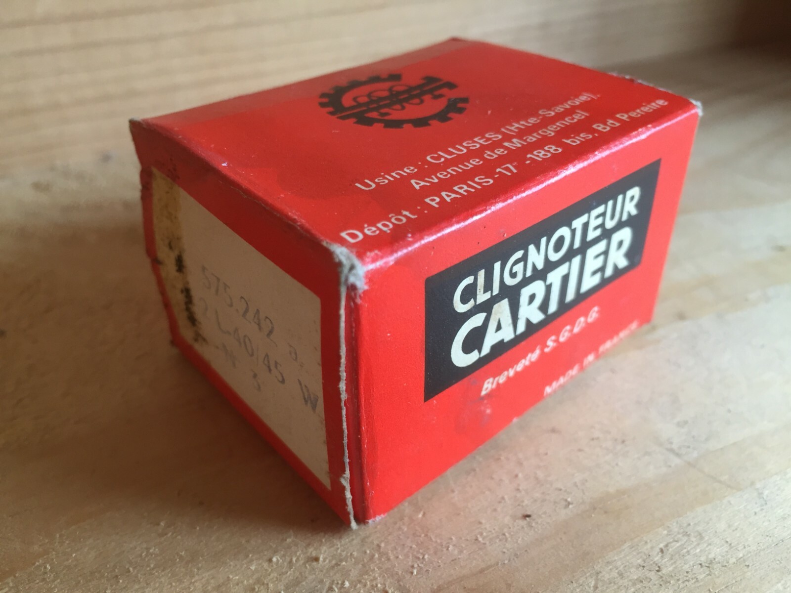Centrale clignotante Cartier 575.242 ancienne 6 volts 40/45w d'époque
