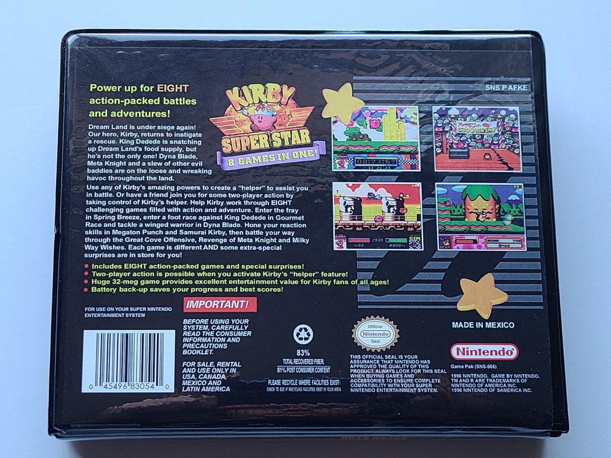 Kirby Super Star Superstar CASE ONLY Super Nintendo SNES Box BEST