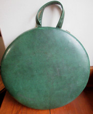 VINTAGE Green Stadium Bleacher Seat Cushion Round Handle Zipper Closure